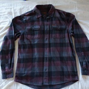 Men's Flannel, M purple & black